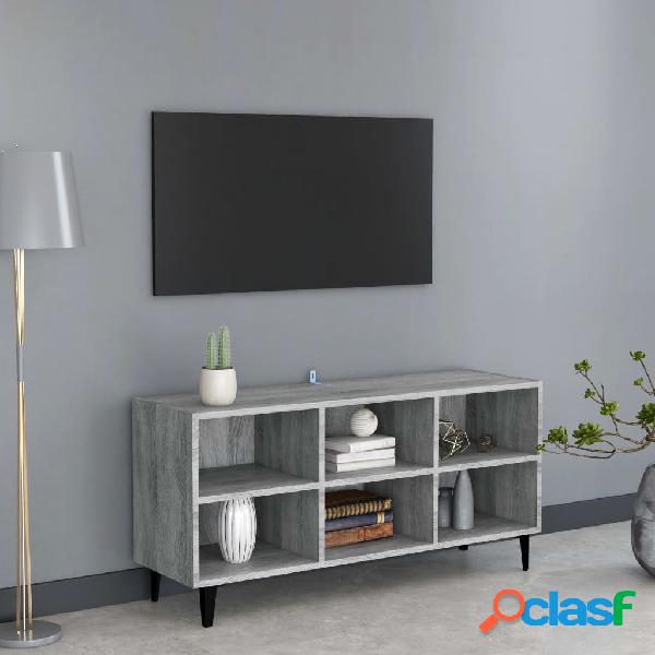 vidaXL Mueble para TV con patas de metal gris Sonoma