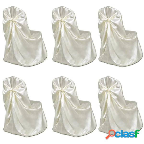vidaXL Set de 6 Fundas de color crema para sillas, banquetes
