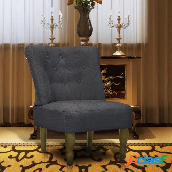 vidaXL Sillón de estilo francés de tela gris