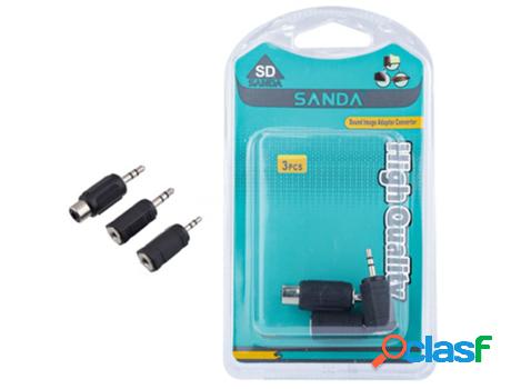 Adaptador Jack 3.5Mm F Para M Sanda Sd-8017 (Negro)