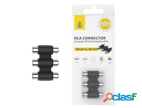 Adaptador Negro de 3 Rca F a 3 Rca F ONEPLUS Nb1384