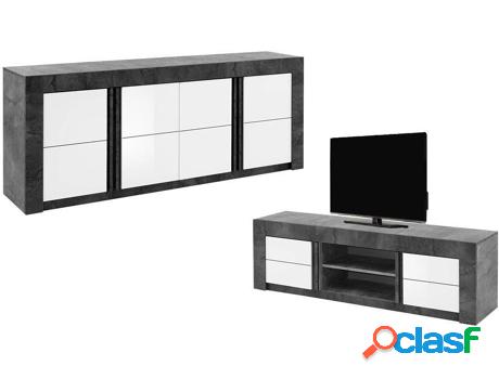 Aparador + Mueble de TV VENTE UNIQUE Essia (Gris, Blanco -