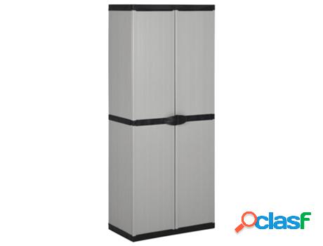 Armario VIDAXL de jardín con 3 estantes Gris (PVC - 68 x 40