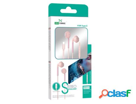 Auriculares Con Cable New Science Tc-01 (Rosa)