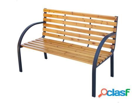 Banco Jardín AKTIVE (Marrón - Acero, Madera - 122x60x82