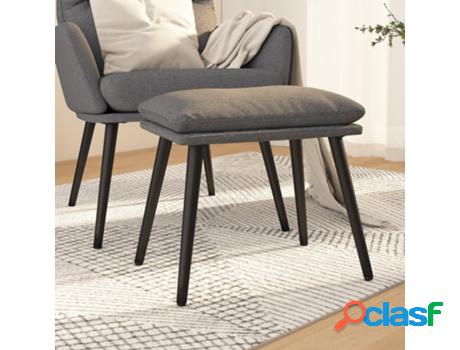 Bancos para Pies VIDAXL (Tela - Gris - 45 x 29.5 x 39 cm)