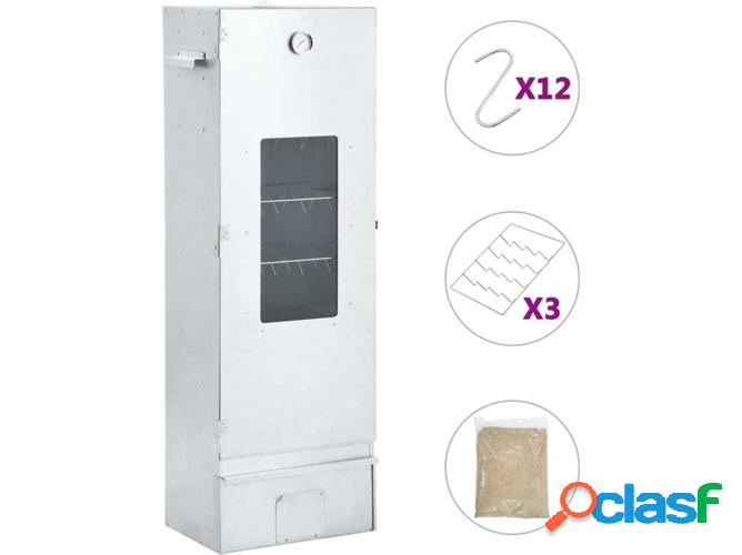 Barbacoa VIDAXL c/ 1 kg de Virutas de Madera (Gris - Acero