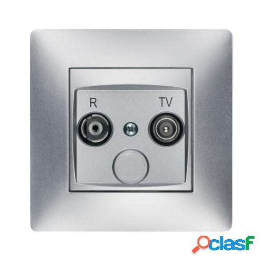 Base Antena 2 Tomas Empotrar Abs Aluminio Habitat 15 Famat