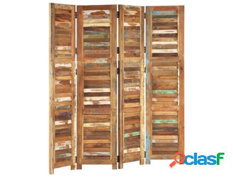 Biombo VIDAXL Multicolor (40 x 168 cm - Madera reciclada)