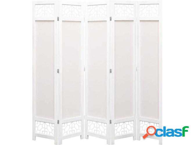 Biombo con 5 paneles VIDAXL tejido beige (175x165 cm)