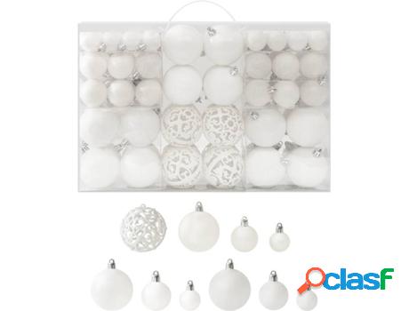 Bolas de Navidad VIDAXL Blanco (100 un - 3/4/6 cm)