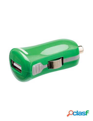 CARGADOR USB HT 5V 2.1A GREEN PARA COCHE