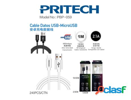 Cable De Datos Usb 2.0 M Para Micro-Usb M Pritech Pbp-059 1M