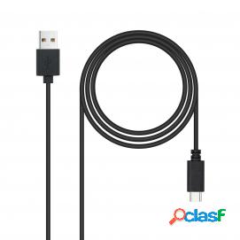 Cable Usb 2.0 3a, Tipo Usb-c/m-a/m, Negro, 3.0