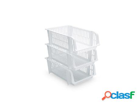 Cajon apilable 38x28x15 cm blanco