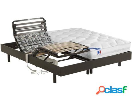 Cama DREAMEA Articulada Phedre (2 x 70 x 190 cm - Negro)