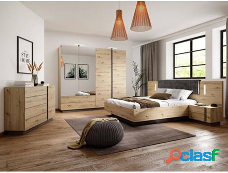 Cama VENTA-UNICA Murari (Marrón y Beis - Madera - 160 x 200