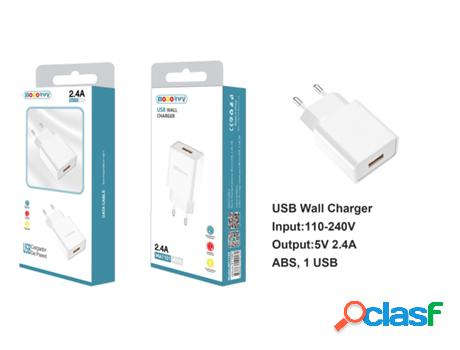 Cargador Con Entrada Usb 2.0 MODORWY Ma1101 (Blanco)