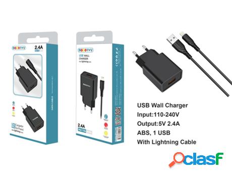 Cargador Con Entrada Usb 2.0 MODORWY Ma1104 (Negro)