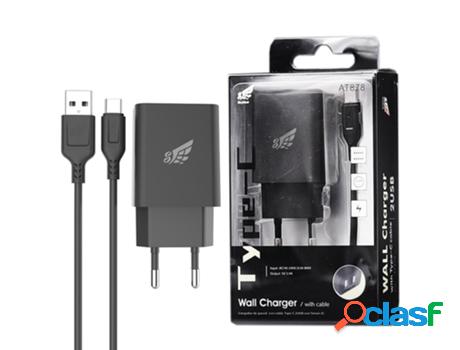 Cargador De Doble Entrada Usb 2.0 SKY BLUE At878 Negro