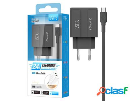 Cargador De Entrada Usb 2.0 Duo Iser Sa0000 (Negro)