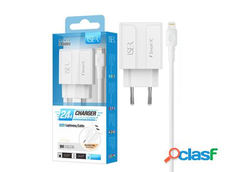 Cargador De Entrada Usb 2.0 Iser Sa0002 (Blanco)