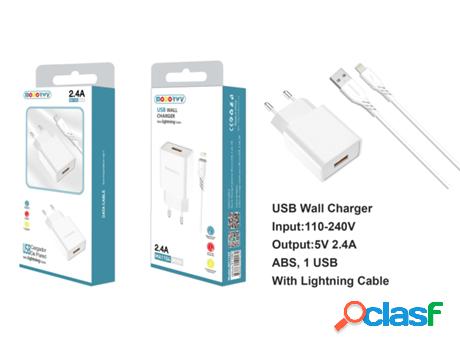 Cargador De Entrada Usb 2.0 MODORWY Ma1104 (Blanco)