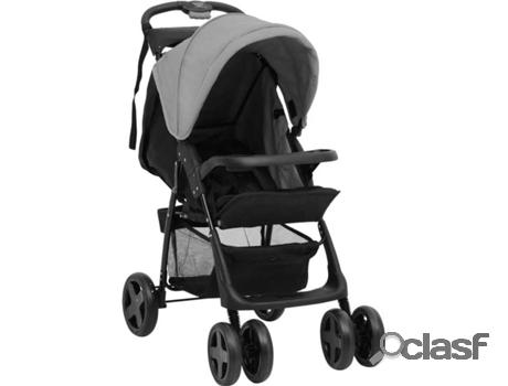 Carrito de Bebé Duo VIDAXL 2 en 1 de Acero Gris Claro y