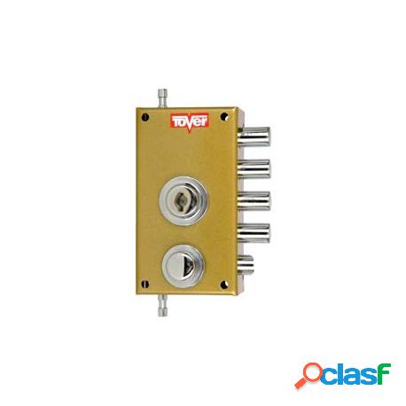 Cerradura sobreponer Tover 900 con varillas oro derecha