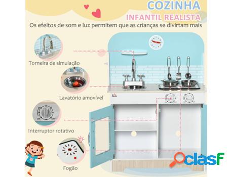 Cocina Infantil HOMCOM 350-137V80BU 3 Años - 65x29x81 cm