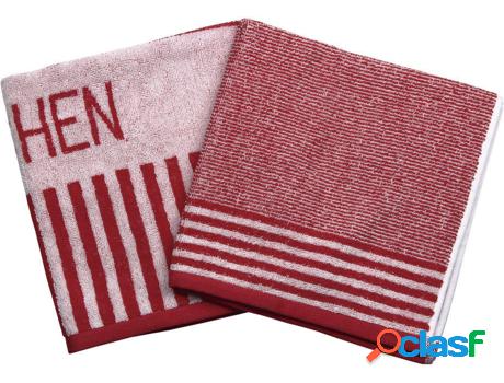 Conjunto 2 Paños Cocina 50X50 Rojo Modelo Cabernet