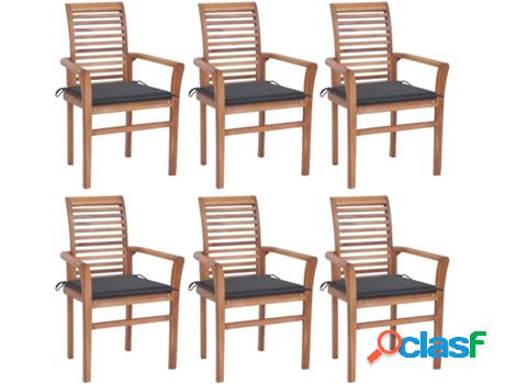 Conjunto 6 Sillas de Exterior VIDAXL c/Almohadas 3072946