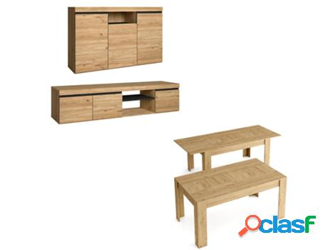 Conjunto Muebles de Salón SKRAUT HOME Melamina Marron