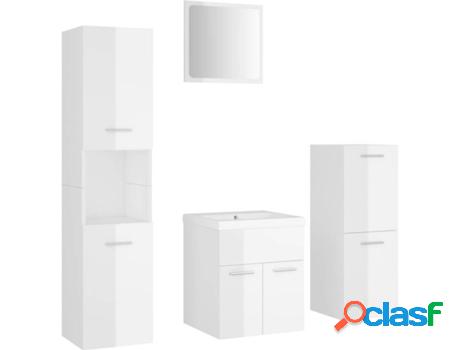 Conjunto de Muebles VIDAXL 3071087 (Blanco Brillante -