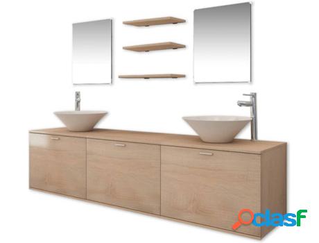 Conjunto de Muebles VIDAXL Modelo 4 (Beige - Madera