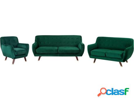 Conjunto de Sofá Bodo (Verde - Terciopelo -85x188x84 cm)