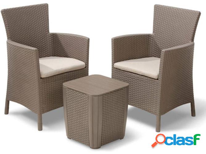 Conjunto de cenar para jardín ALLIBERT Iowa cappuccino (3