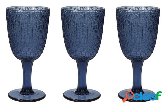 Copa Vidrio Color Davor Set 3U Azul