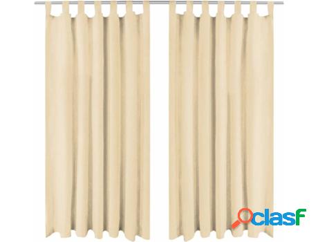 Cortinas VIDAXL de Micro-Raso (Beis - 140x245 cm)