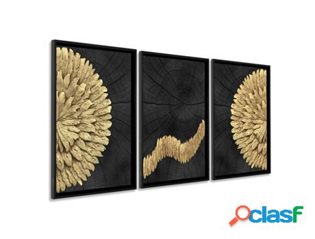 Cuadro DEKOARTE Formas, Abstracto, Negro (150x70 cm)