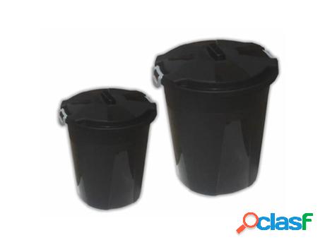 Cubo basura con tapa 50 l negro