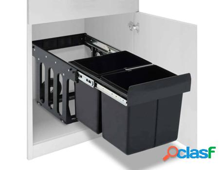 Cubo de Basura VIDAXL Extraíble 36 L Negro (48 x 34.3 x