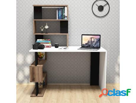 Escritorio HOMEMANIA Snap Blanco y Marrón (120x60x148.2cm -