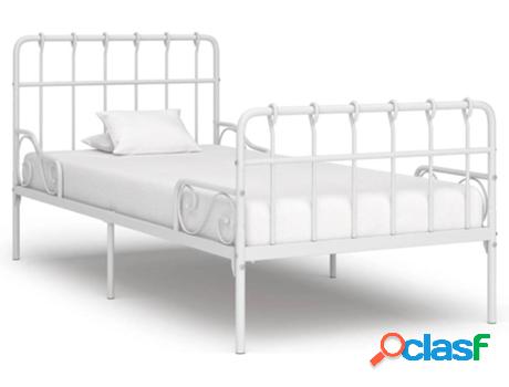 Estructura de Cama VIDA XL Con Base De Listones Metal Blanco