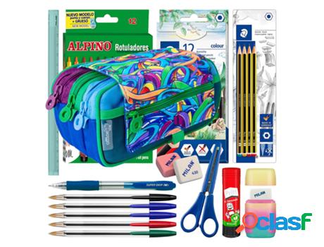 Estuche Triple con Material Escolar COLEPACK Design Urban