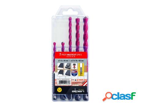 Estuche brocas alpen multiusos sds plus 5 piezas
