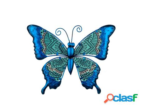 Figura de Animal Azul de Metal y Cristal 24*1*31cm Figura