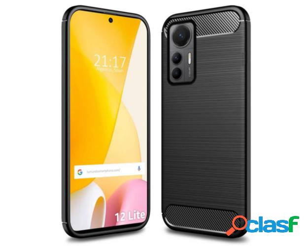 Funda Gel Tpu Tipo Carbon Negra para Xiaomi 12 Lite 5G