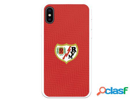 Funda para iPhone X del Rayo Vallecano Escudo Fondo Rojo -