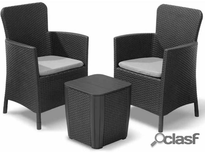 Juego de Muebles de Balcón ALLIBERT Miami grafite (5